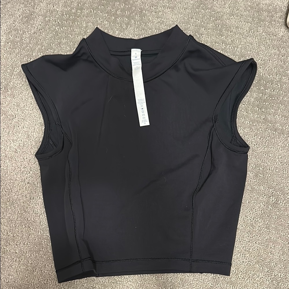 Lululemon high neck cropped top Black Sleeveless Women's Top